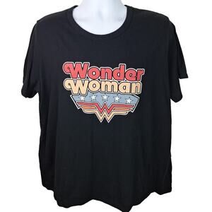 Woman's Wonder Woman Graphic T-Shirt Black Short Sleeve Size XXL (20)